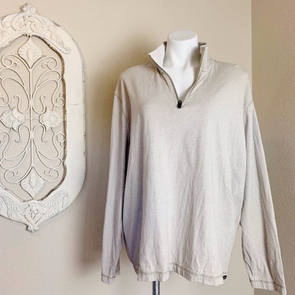 Eddie Bauer Tops - Eddie Bauer | Beige Quarter Zip Pullover Long Sleeve Top XL